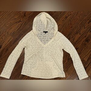 Women’s Sanctuary ivory knit sweater with hood size medium